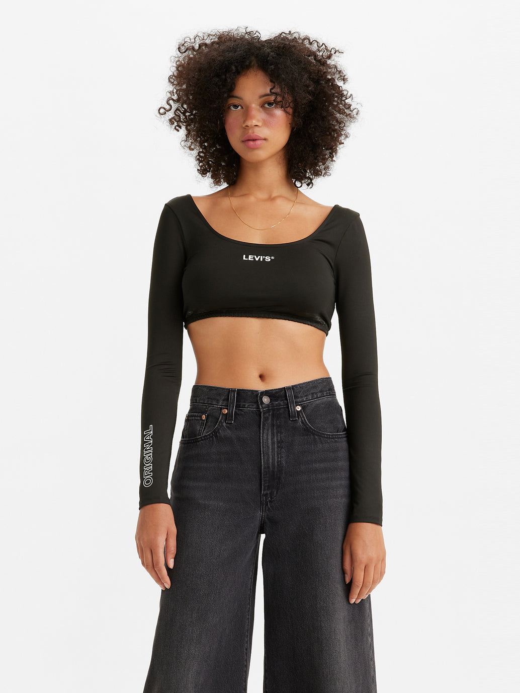 Women's Red Tab Brand Logo Ballet Crop Top