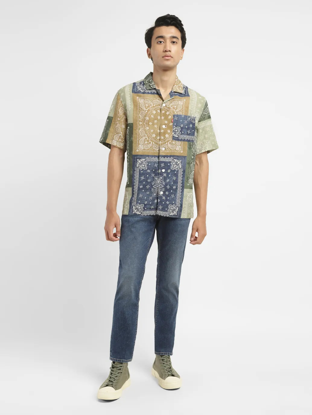 Men's Paisley Regular Fit Linen Shirt