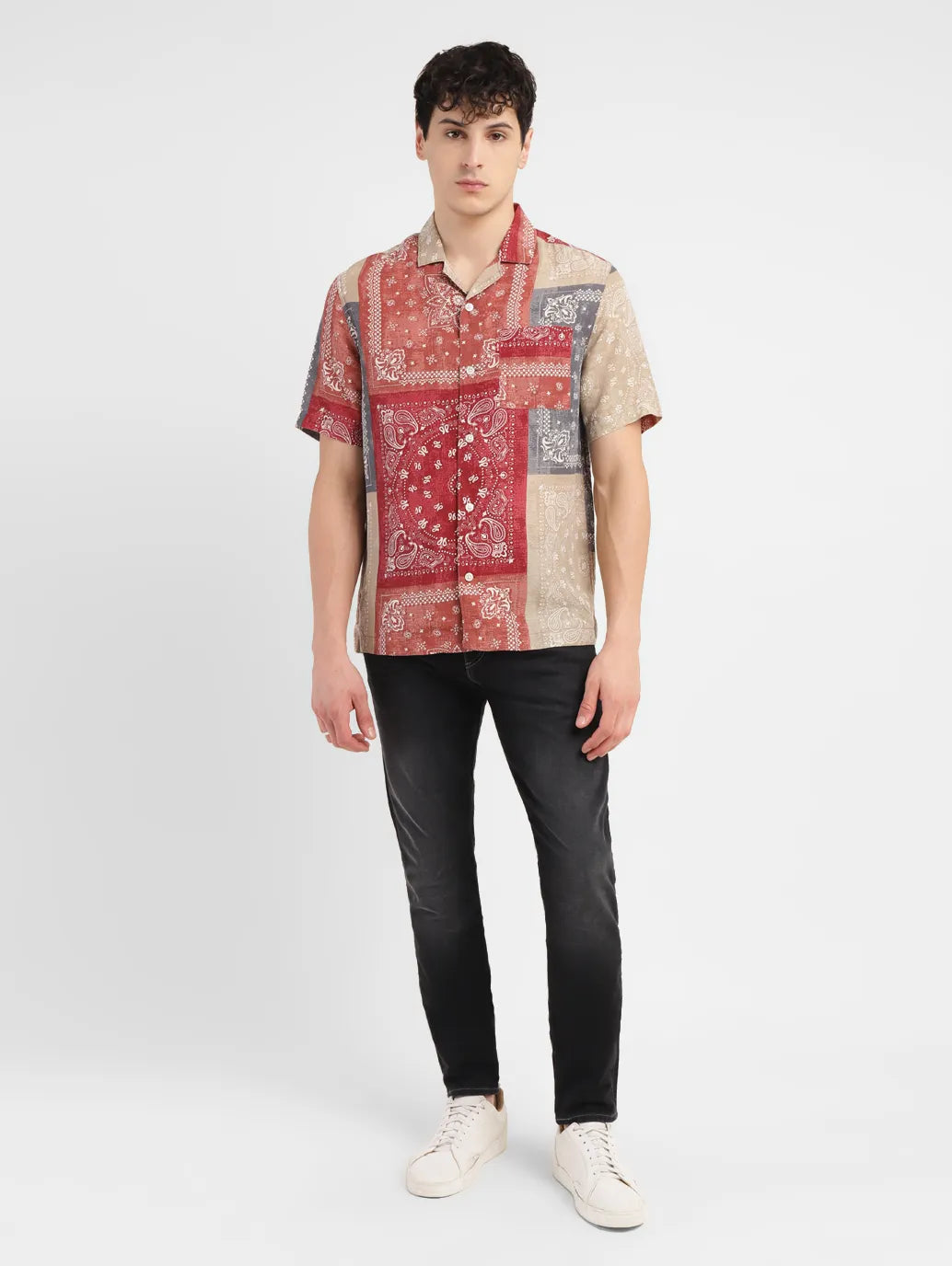 Men's Paisley Regular Fit Linen Shirt