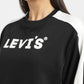 Women's Brand Logo Black Crew Neck Sweatshirt