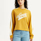 Women's Brand Logo Yellow Crew Neck Sweatshirt - Front View