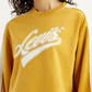 Women's Brand Logo Yellow Crew Neck Sweatshirt - Detail View