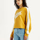 Women's Brand Logo Yellow Crew Neck Sweatshirt - Side View