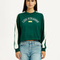 Women's Colorblock Dark Green Crew Neck Sweatshirt - Front View
