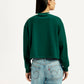 Women's Colorblock Dark Green Crew Neck Sweatshirt - Back View