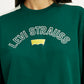 Women's Colorblock Dark Green Crew Neck Sweatshirt - Detail View