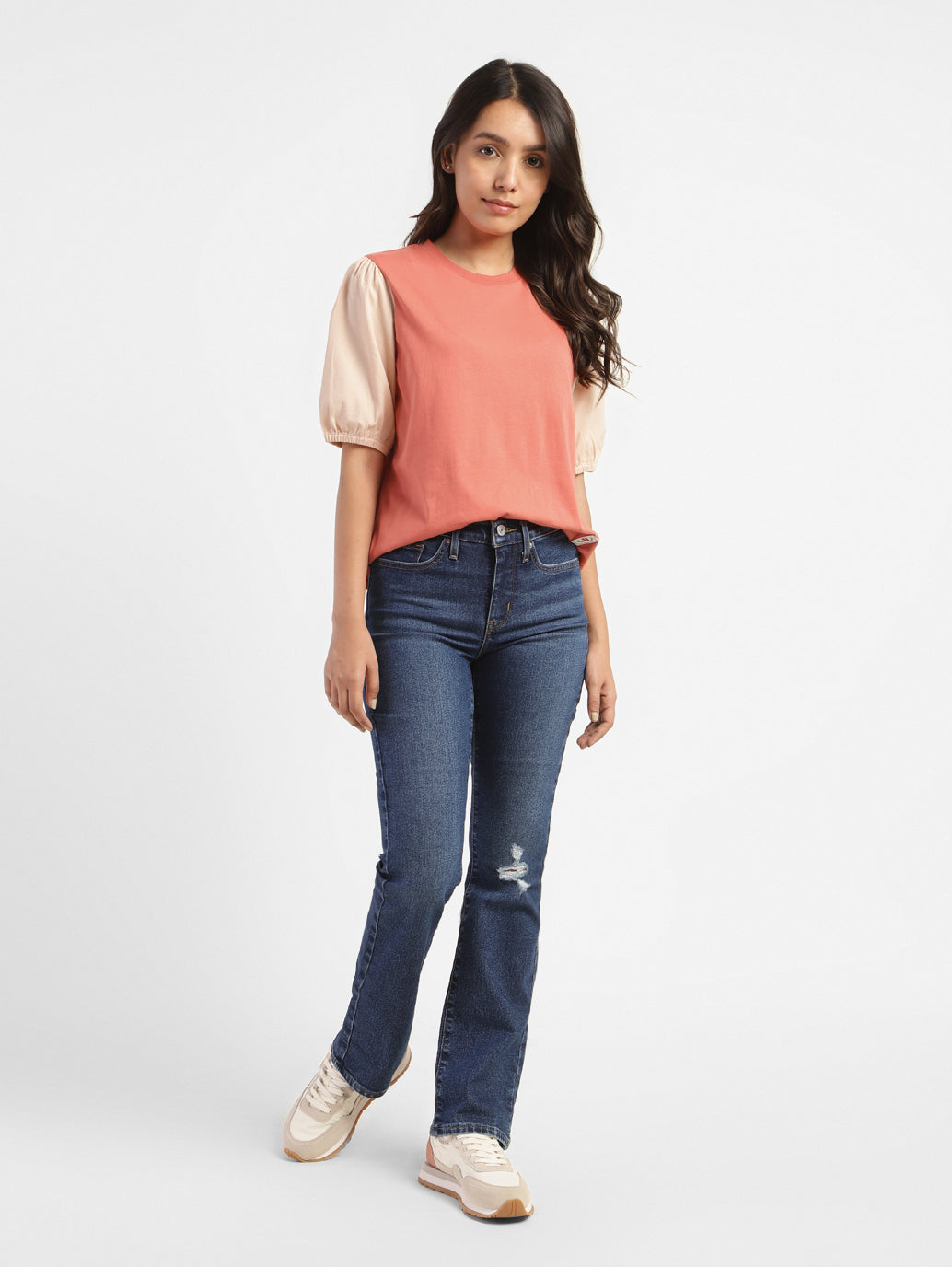 Women's Colorblock Round Neck Top