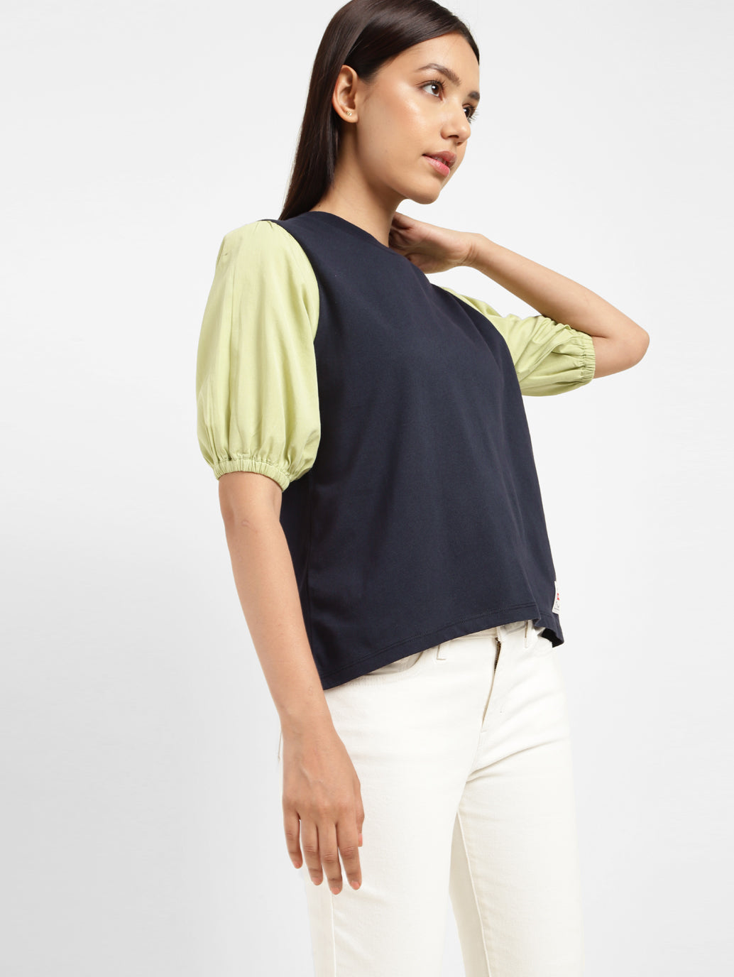 Women's Colorblock Round Neck Top