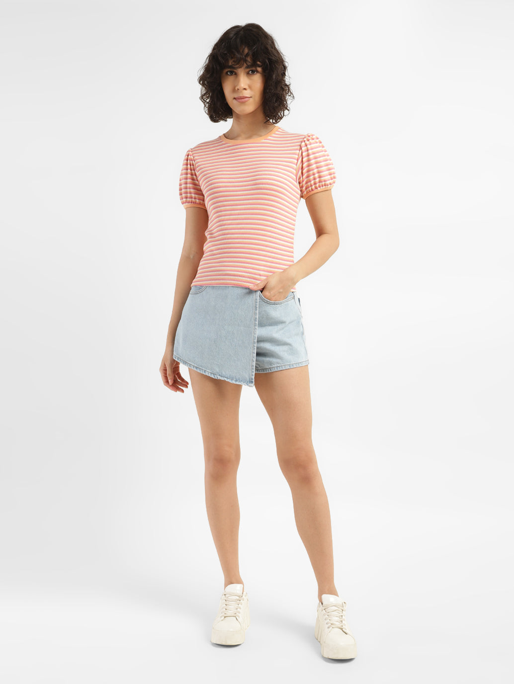 Women's Striped Round neck T-shirt