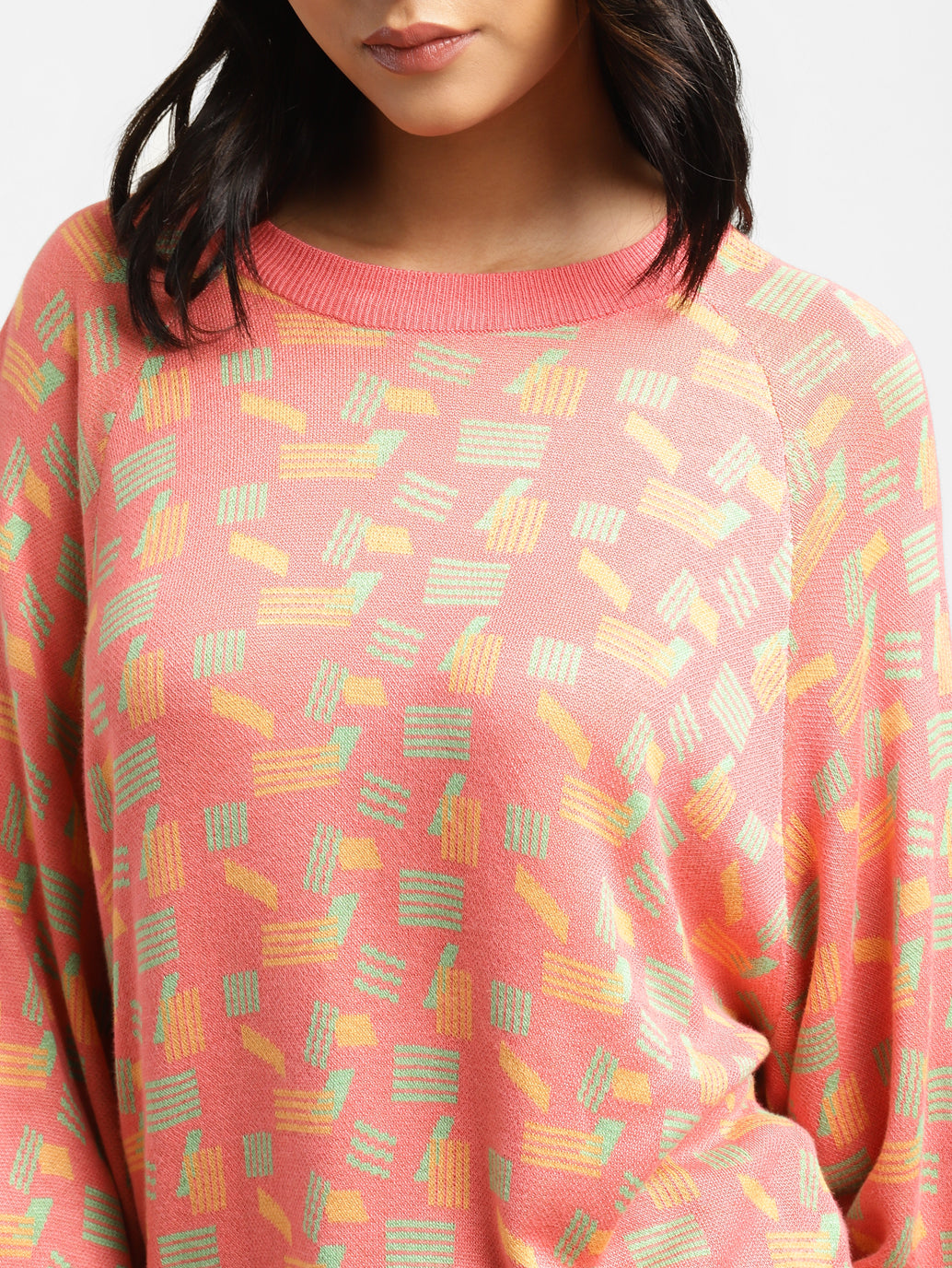 Women's Printed Crew Neck Sweater