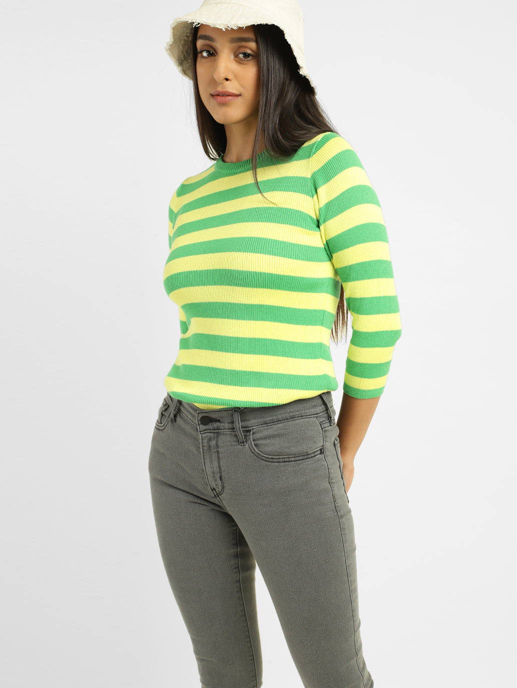Women's Striped Crew Neck Sweater
