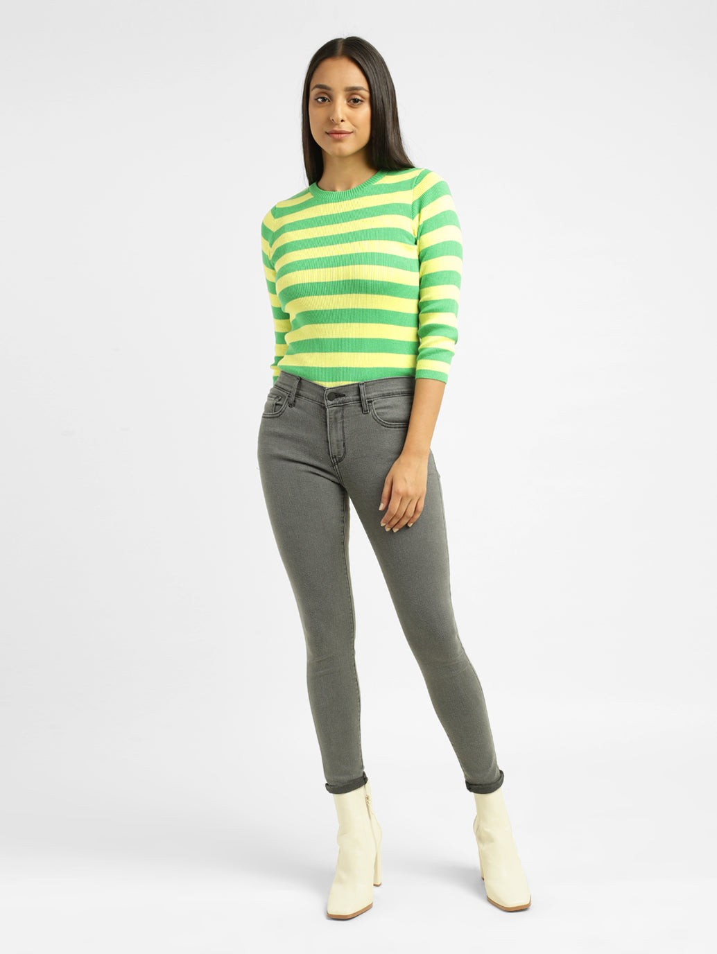 Women's Striped Crew Neck Sweater