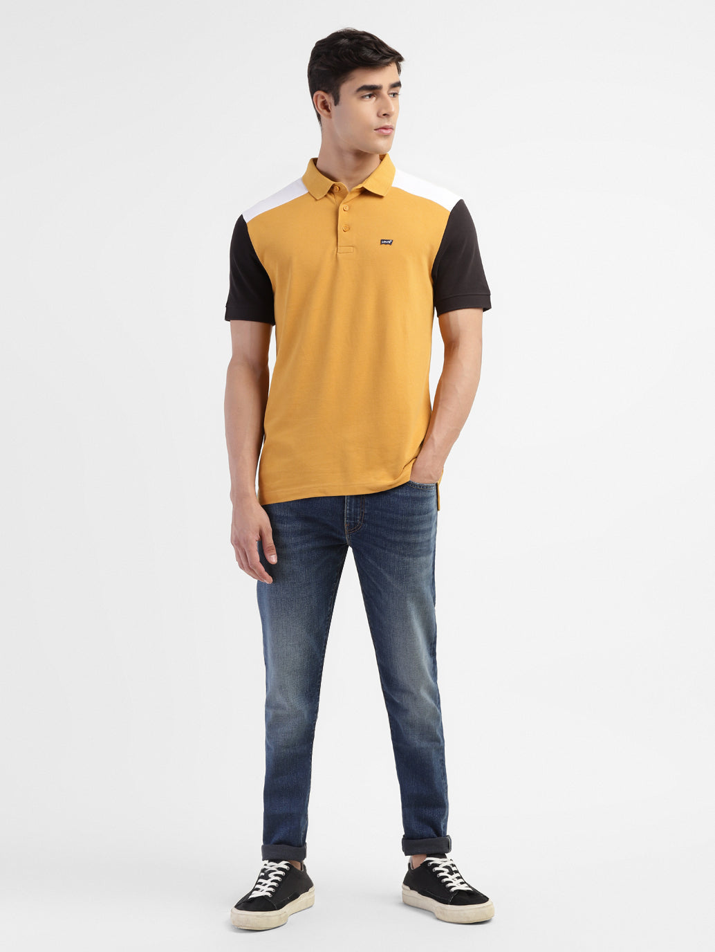 Men's Colorblock Slim Fit T-shirt Yellow