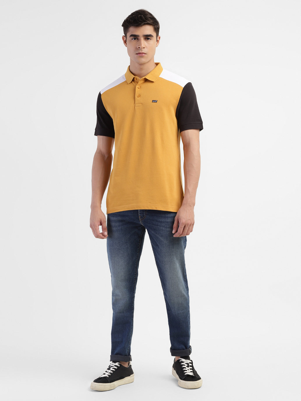 Men's Colorblock Slim Fit T-shirt Yellow