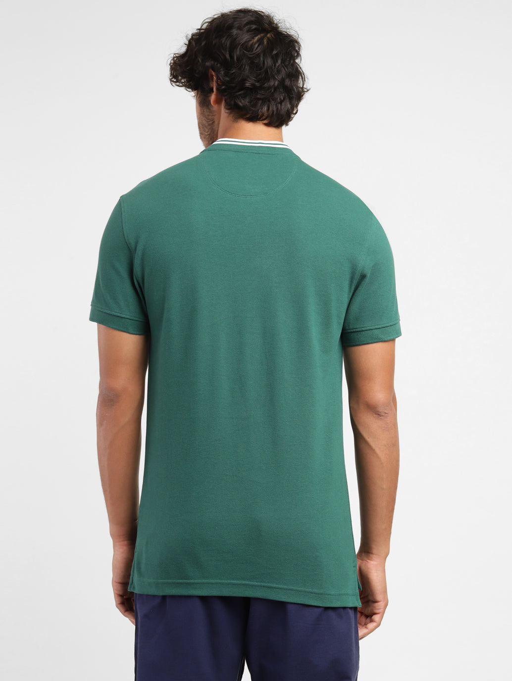 Men's Solid Band Neck T-shirt Green - 05aacc8d-ec09-4fbf-be92-af3416d6259a View