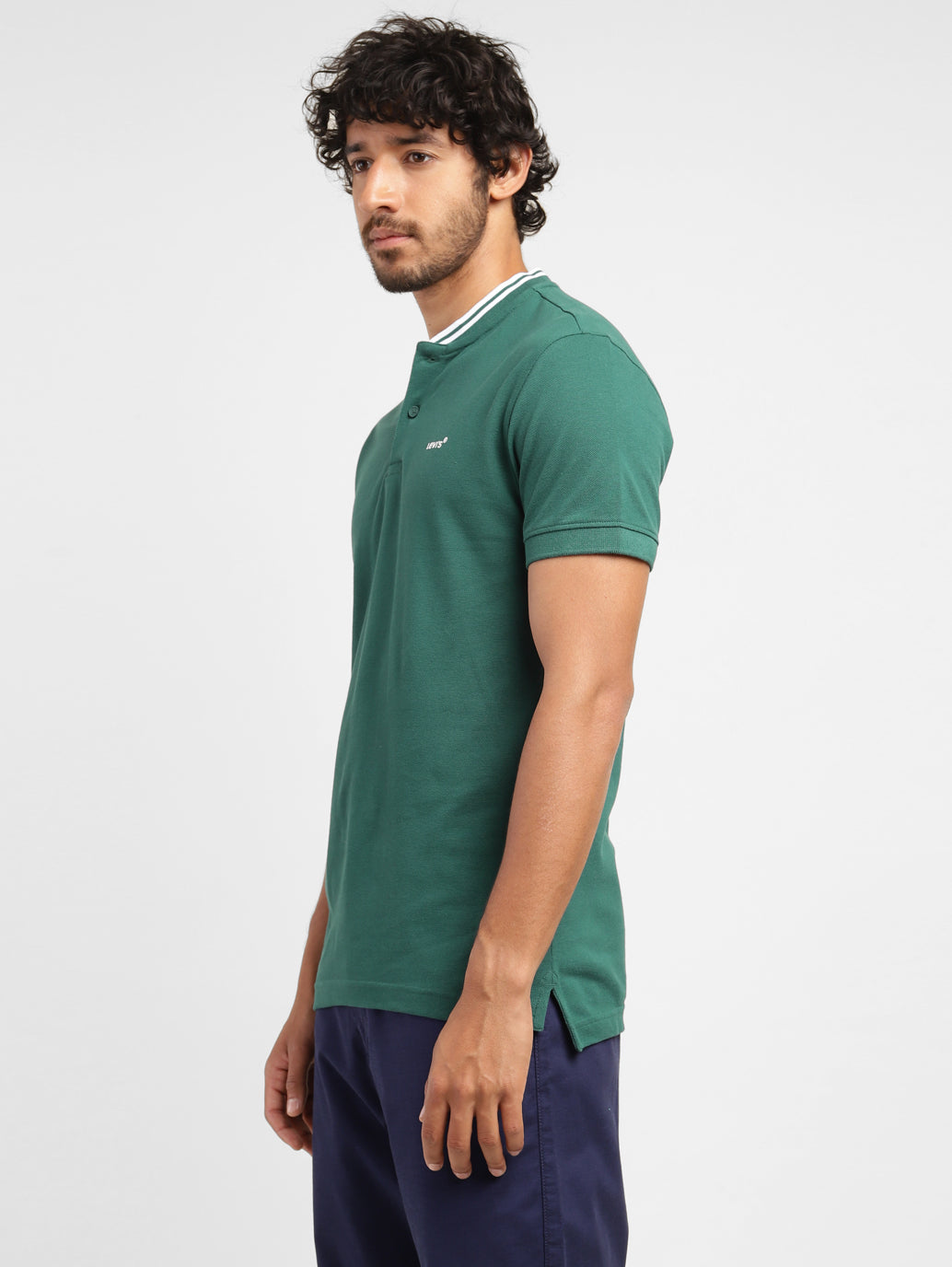 Men's Solid Band Neck T-shirt Green - 62bf7117-994f-4758-8ea5-342adb933a79 View
