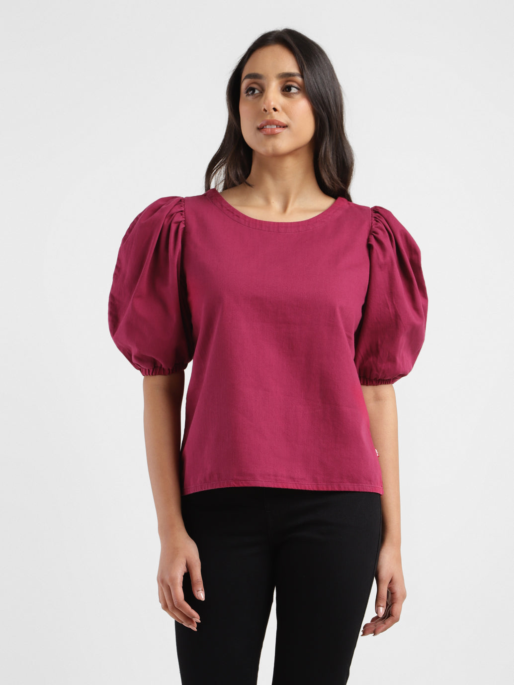 Women's Solid Pink Round Neck Top