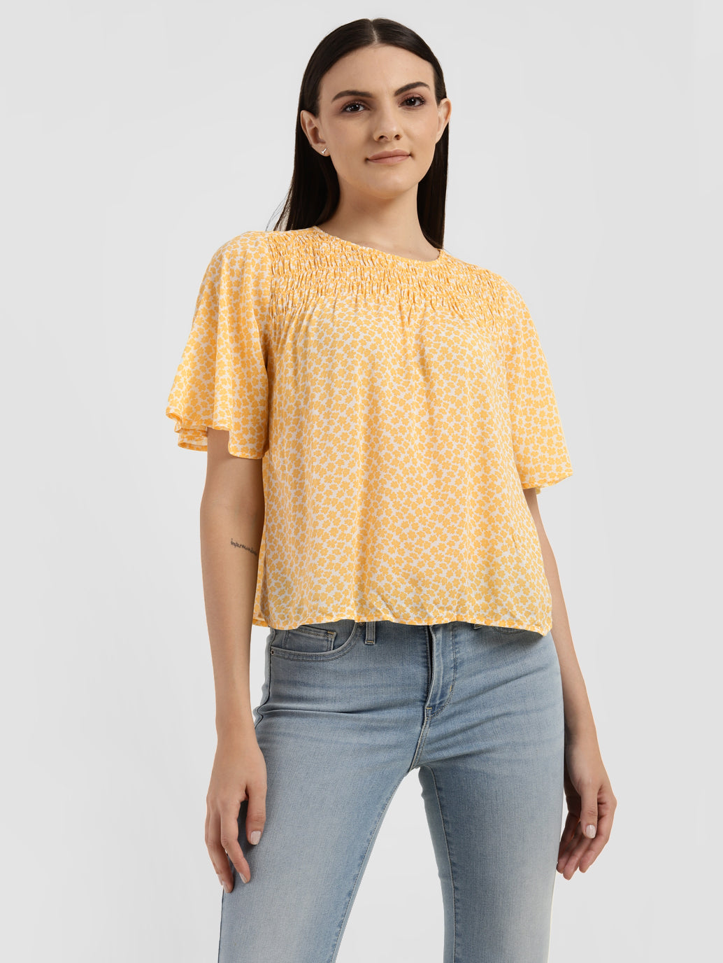 Women's Floral Print Round Neck Top