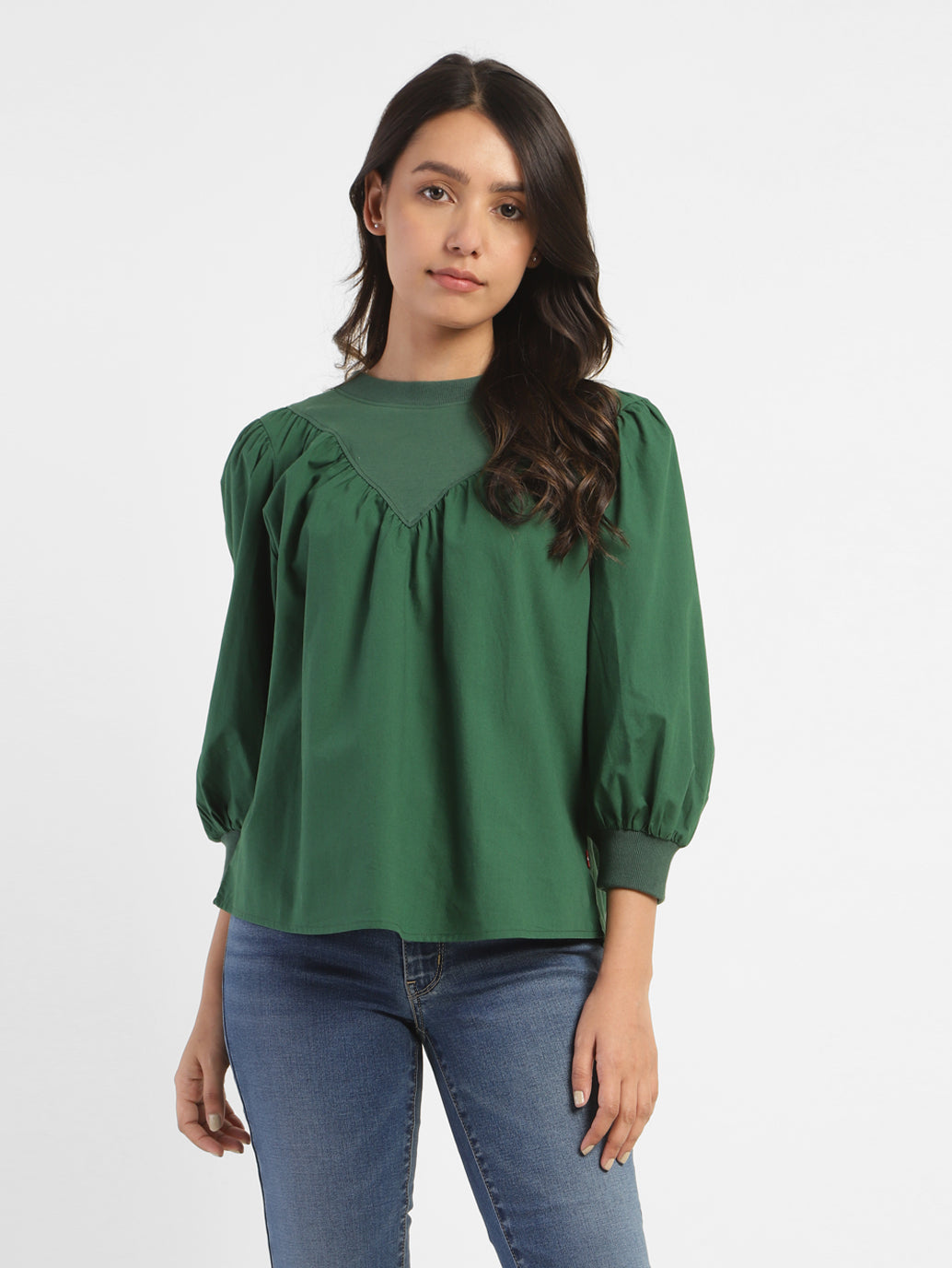 Women's Solid Crew Neck Top