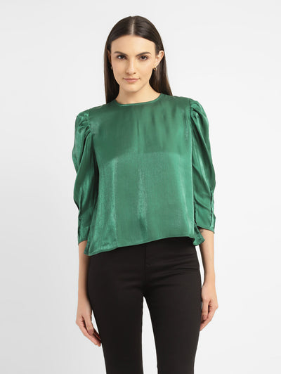 levi's Women's Solid Green Round Neck Top-picture-21