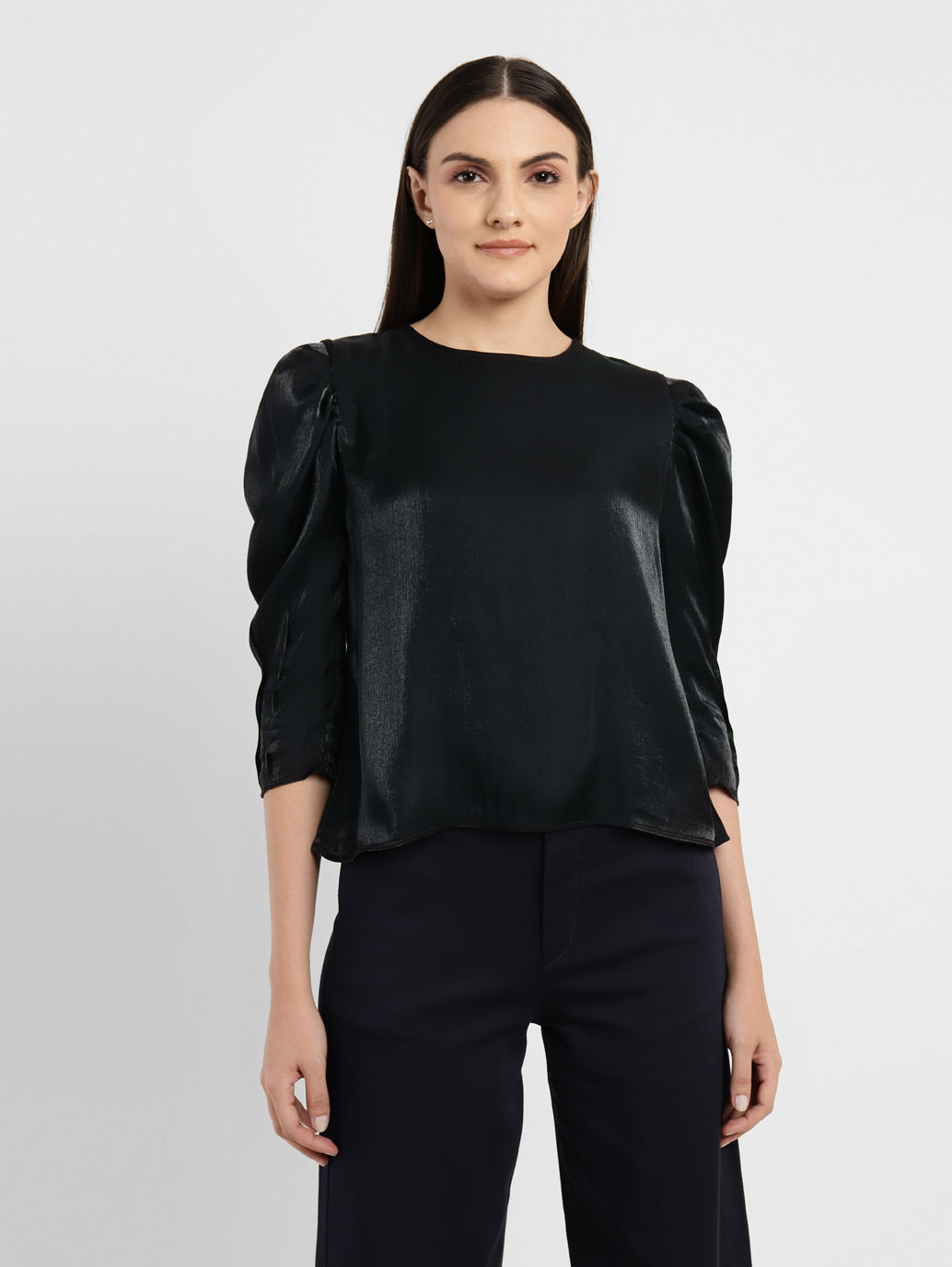 Women's Solid Round Neck Top