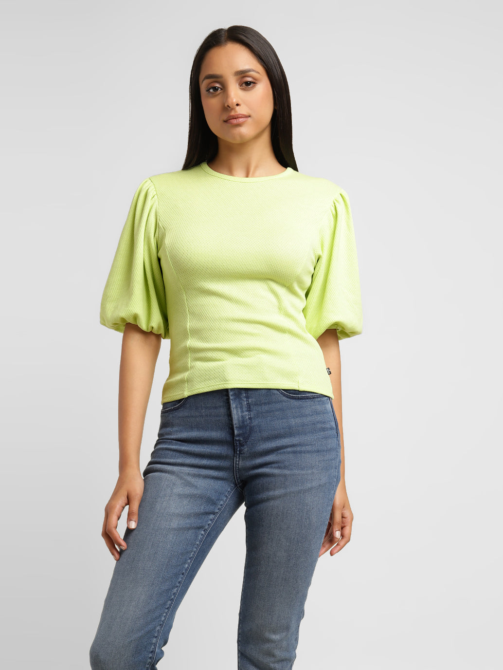 Women's Textured Round Neck Top