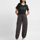 Women's High Rise Black Loose Tapered Fit Trousers