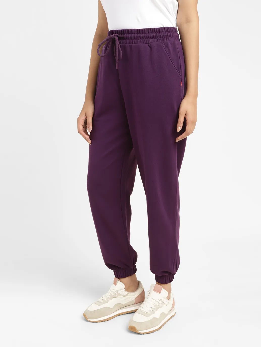 Solid Joggers Lilac Purple Women Sweatpants (Women's) 