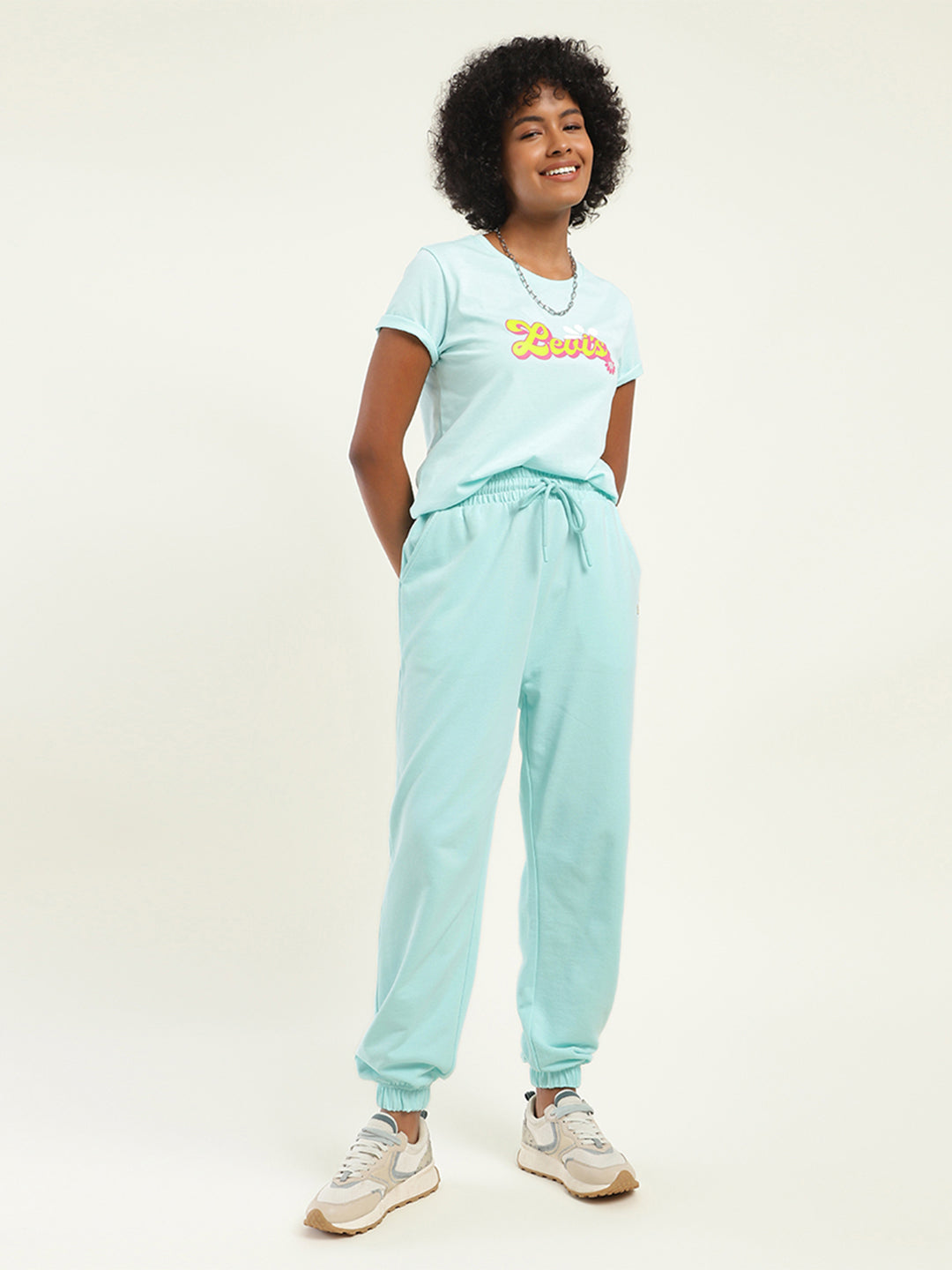 Women's Regular Fit Blue Joggers