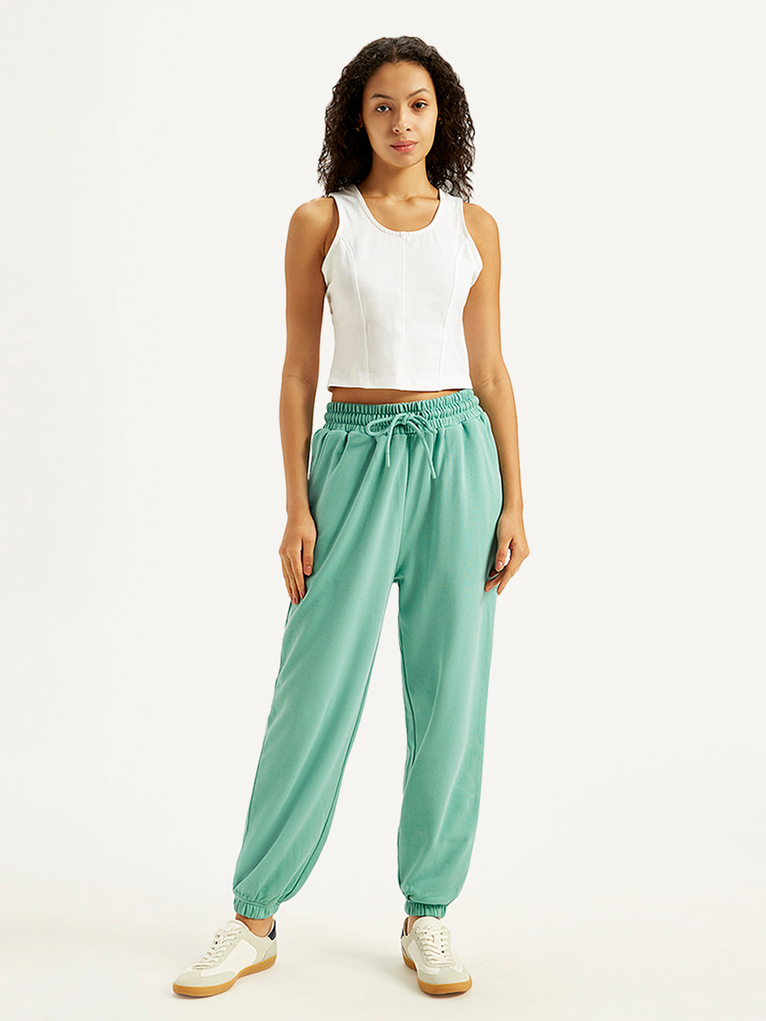 Women's Mid Rise Green Joggers