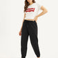 Women's Mid Rise Black Joggers - Styleshot View