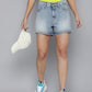 Women's High Rise Light Indigo Regular Fit Denim Shorts