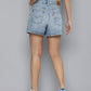 Women's High Rise Light Indigo Regular Fit Denim Shorts