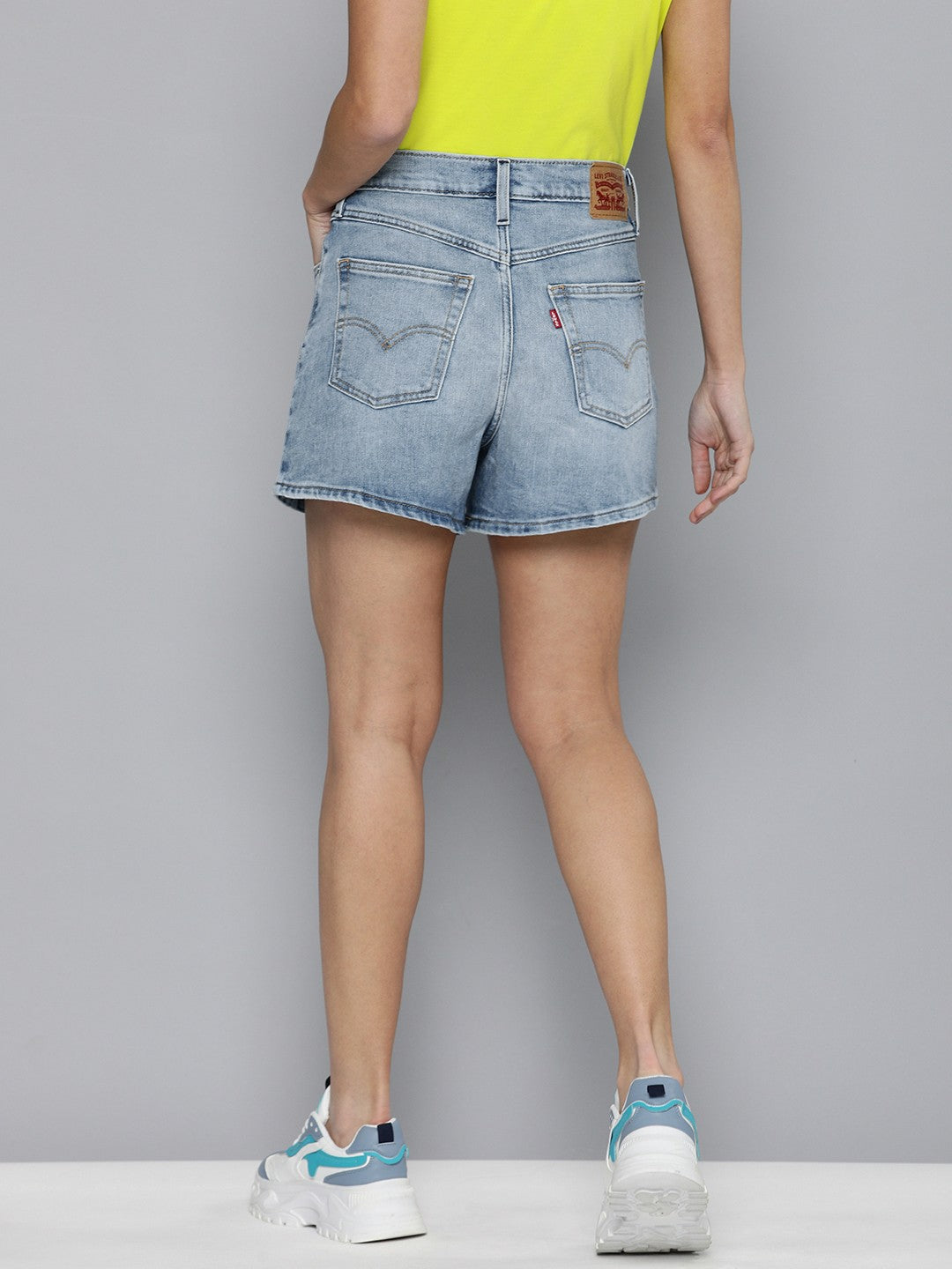 Women's High Rise Light Indigo Regular Fit Denim Shorts