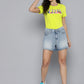 Women's High Rise Light Indigo Regular Fit Denim Shorts