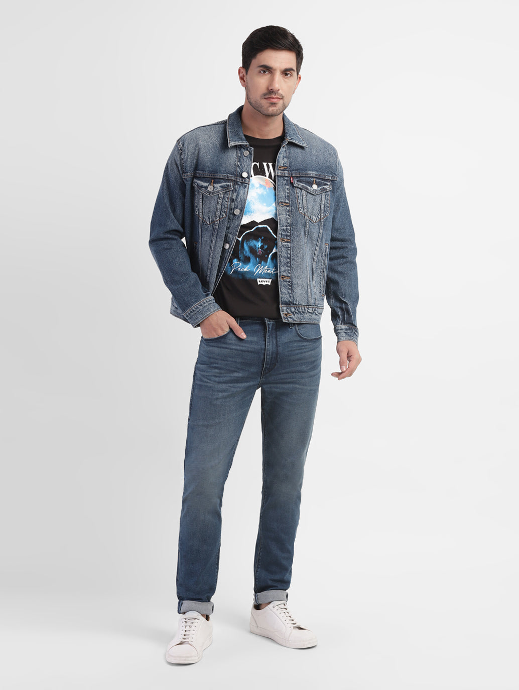 Men's 512 Blue Slim Tapered Fit Mid Rise Jeans