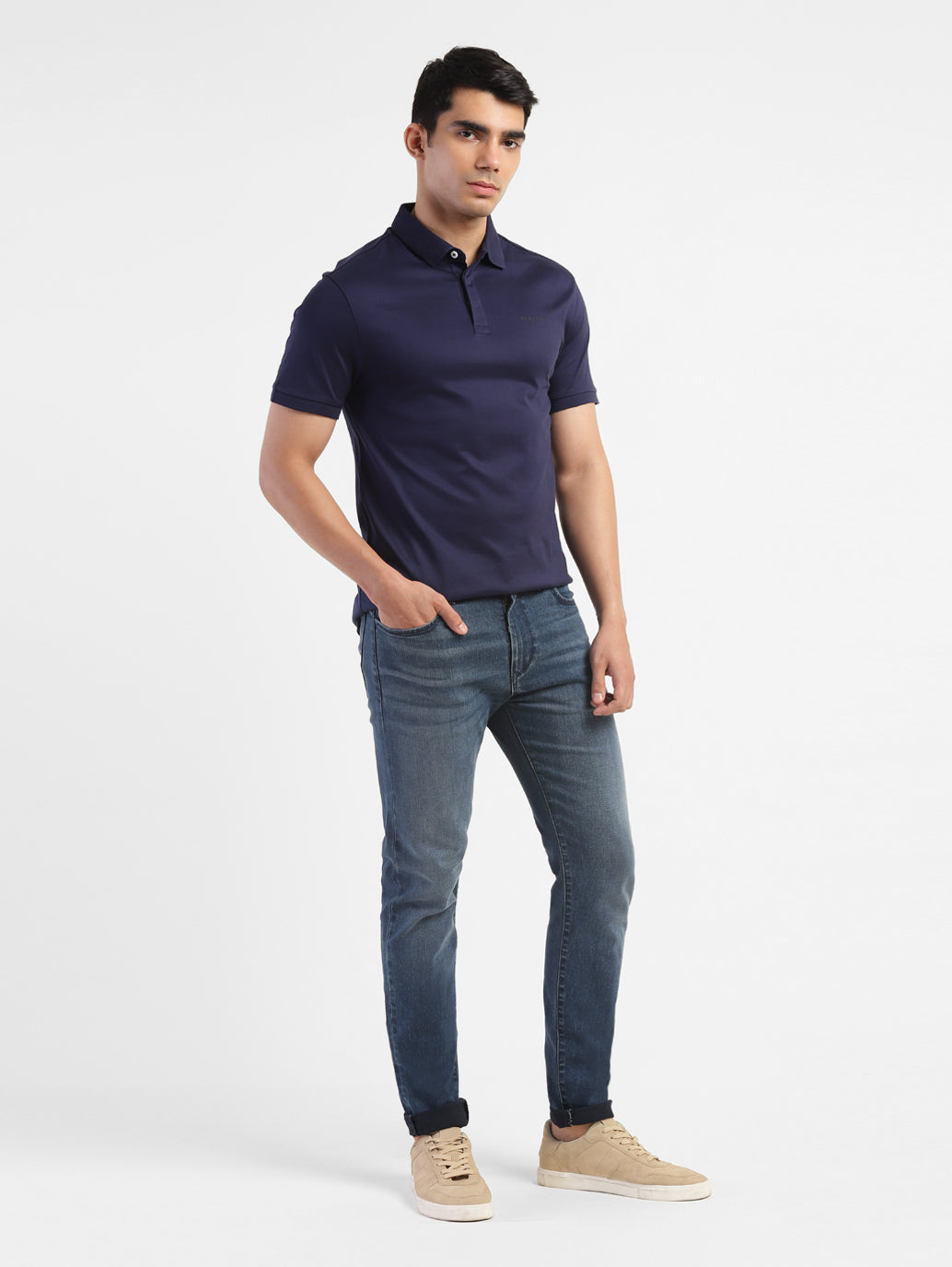 Men's Redloop 512 Blue Slim Tapered Fit Mid Rise Jeans
