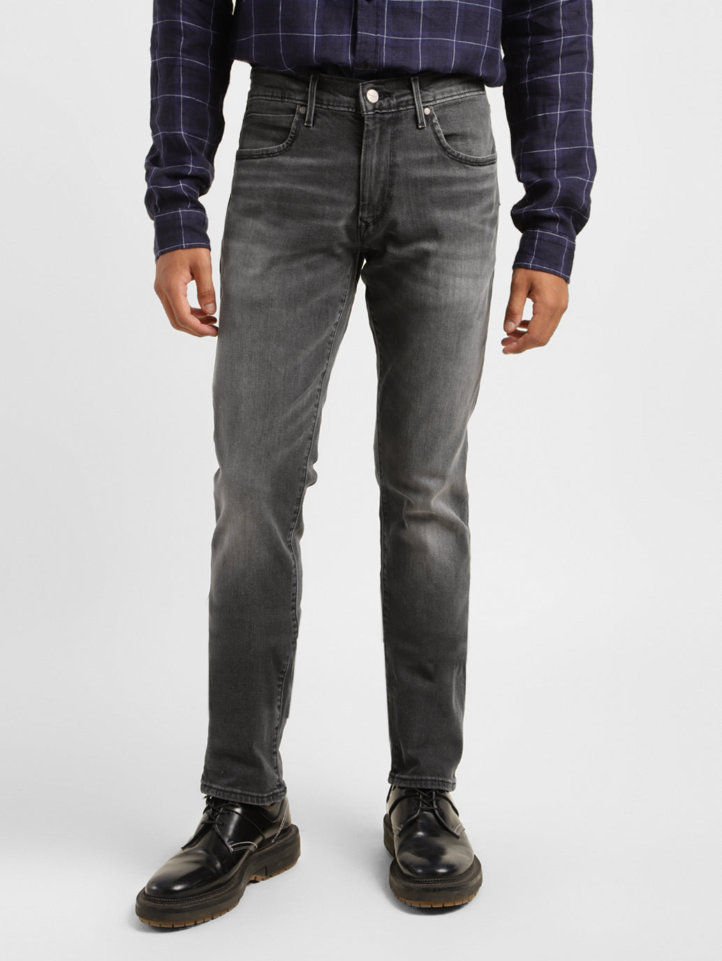 Men's Redloop 65504 Grey Skinny Fit Mid Rise Jeans - ddf0aa7c-af0a-4266-aa7a-a3a84ba6fd48 View