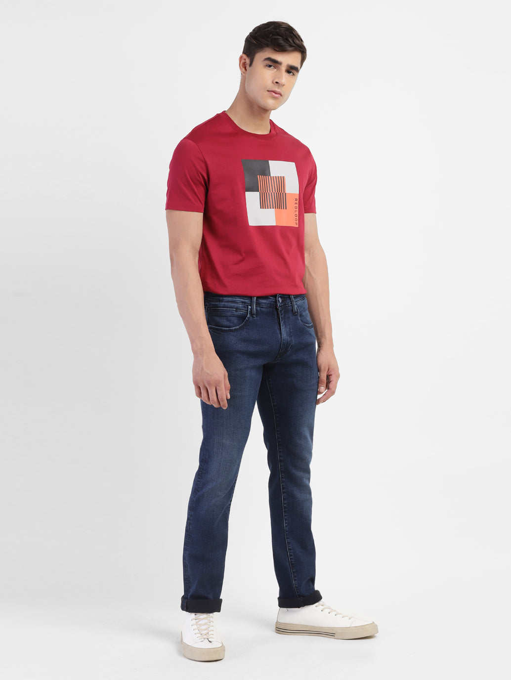 Men's Redloop 65504 Blue Skinny Fit Mid Rise Jeans