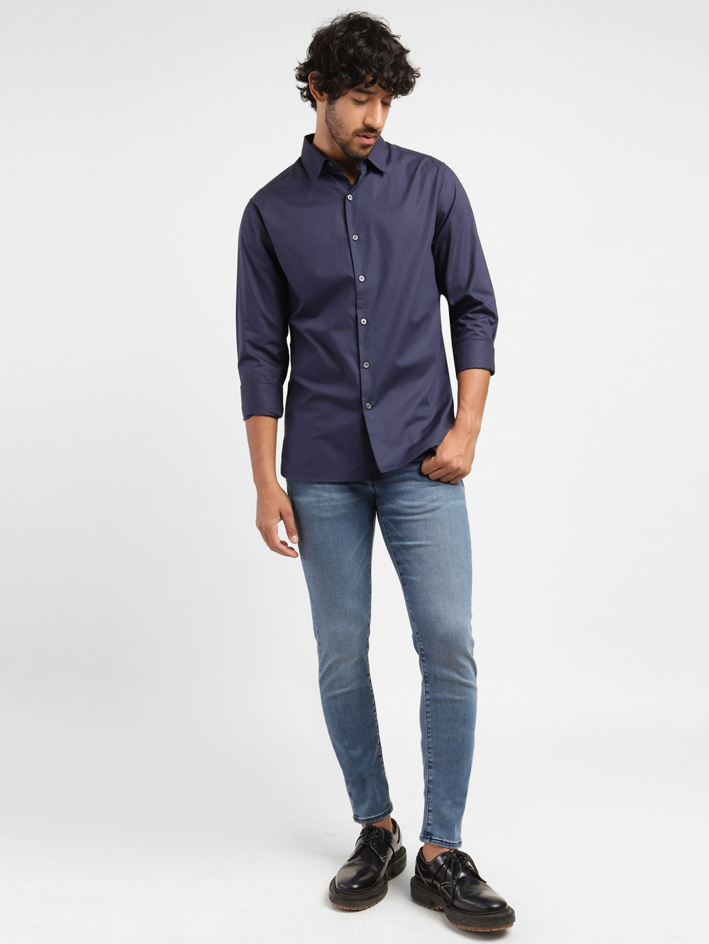 Men's Redloop Blue Skinny Fit Mid Rise Jeans