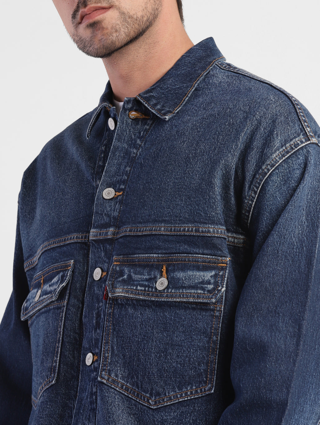 Men's Solid Spread Collar Jacket - ef158f35-9b8c-441f-b609-7fbc1757c0df View