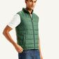 Men's Quilted Green High Neck Puffer Jacket