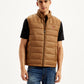 Men's Quilted Brown High Neck Puffer Jacket