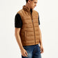 Men's Quilted Brown High Neck Puffer Jacket