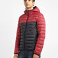 Men's Colorblock Red Hooded Jacket
