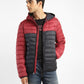 Men's Colorblock Red Hooded Jacket