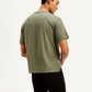 Men's Solid Crew Neck T-Shirt - Back View