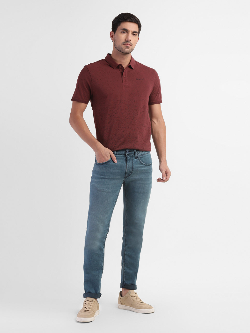 Men's 65504 Blue Skinny Fit Mid Rise Jeans