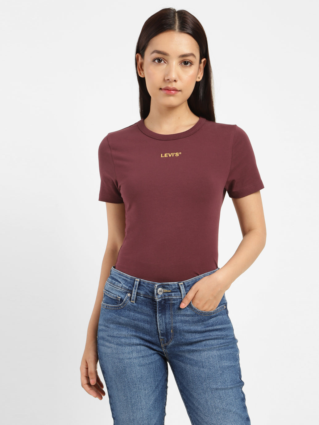 Women's Brand Logo Slim Fit T-shirt - Main Image