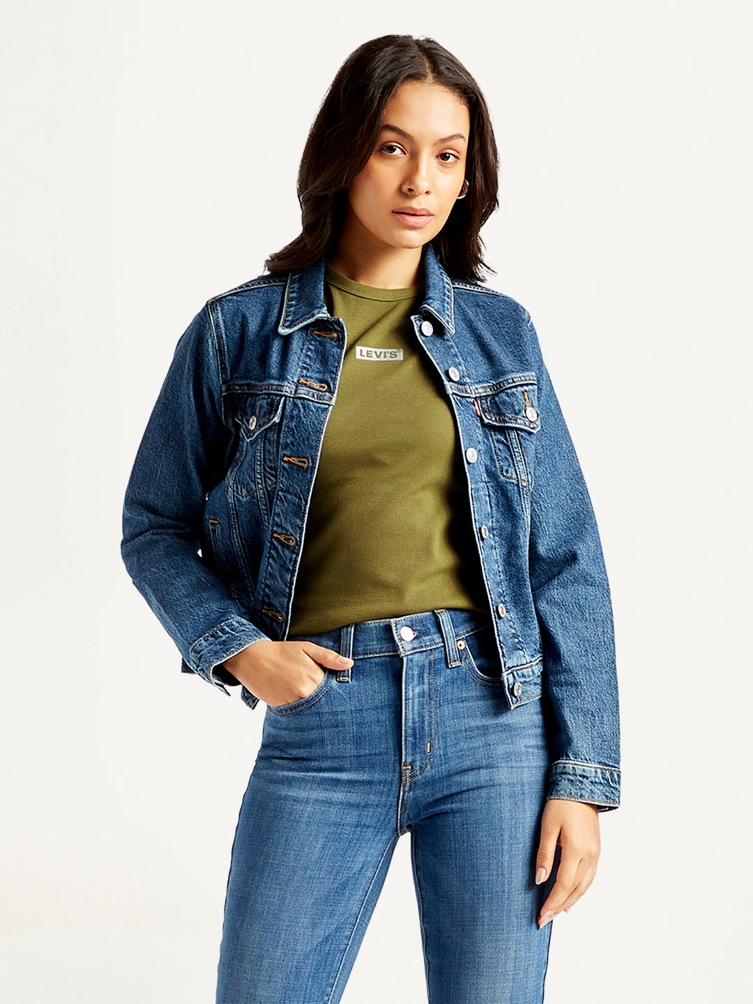 Women's Solid Green Crew Neck T-shirt – Levis India Store